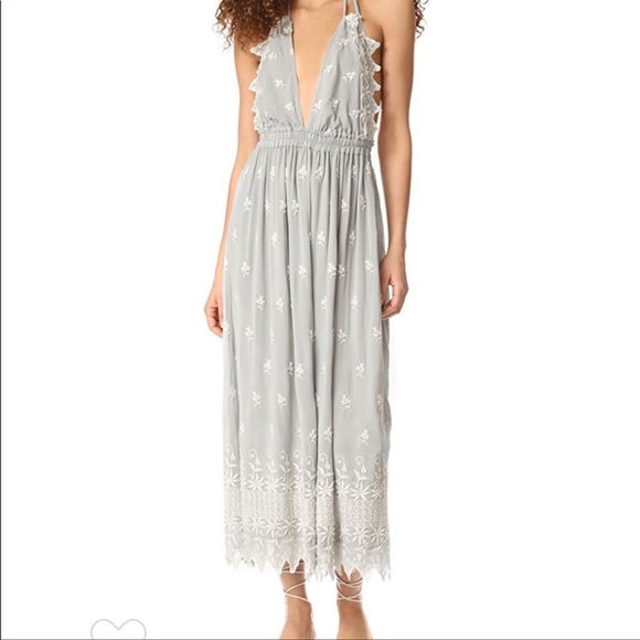 LoveShackFancy Isabel Embroidered Silk Dress - Size Small - Picture 3 of 13